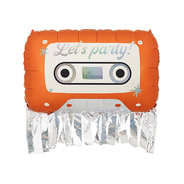 Orange Cassette Shape Foil Balloons