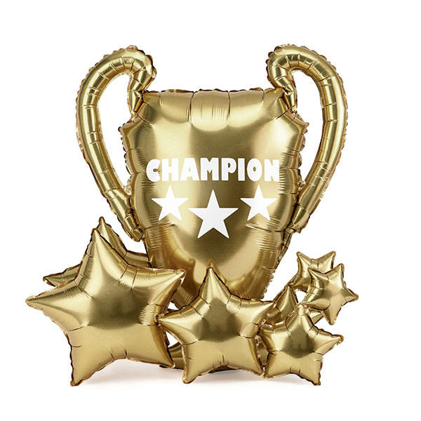 Trophy With Stars Standing Foil Balloons