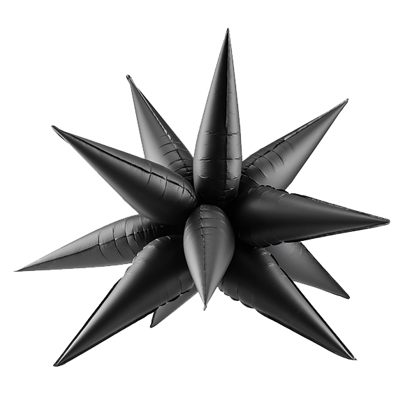 (image for) 95cm Matte Black 3D Star Foil Balloons