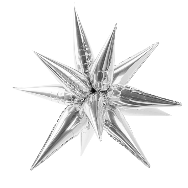 (image for) 95cm Metallic Silver 3D Star Foil Balloons