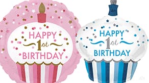 (image for) First Birthday Foil Balloons