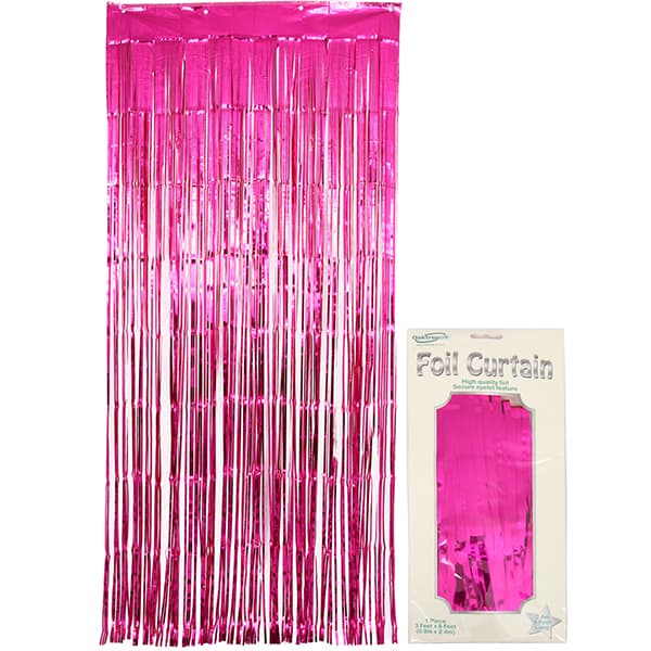 (image for) Metallic Fuchsia Foil Door Curtain