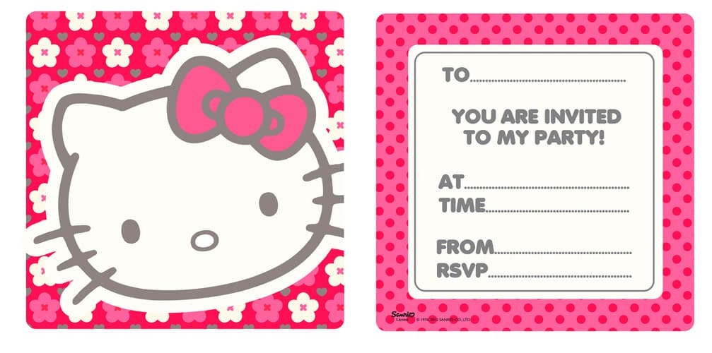 (image for) Hello Kitty Flower Invites x6