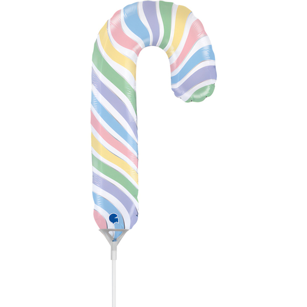 (image for) 14" Macaron Candy Cane Mini Shape Balloons