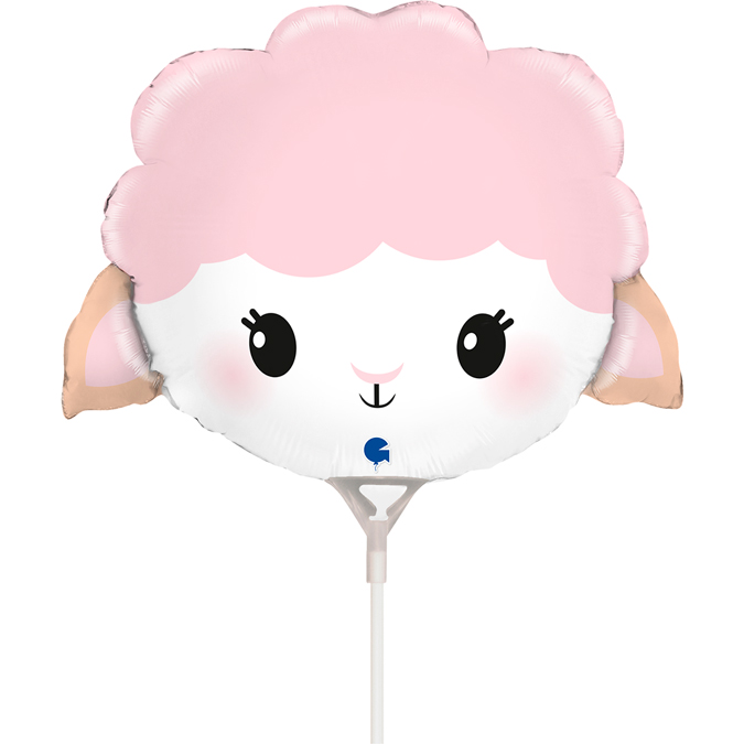 (image for) 14" Cute Sheep Mini Shape Air Fill Foil Balloons