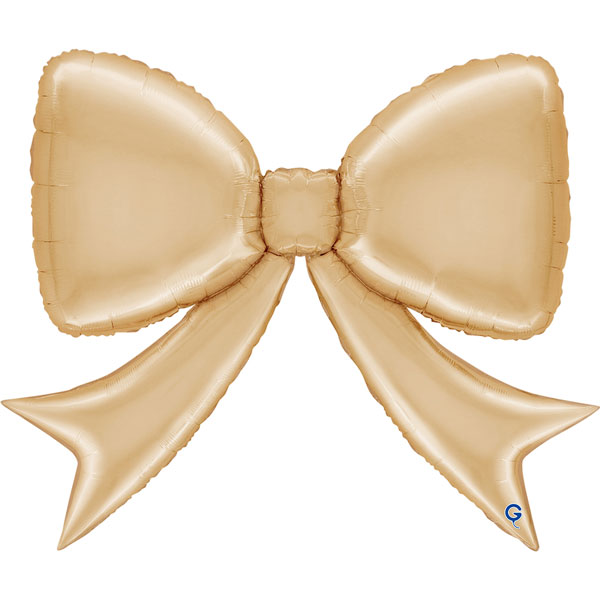 White Gold Bow Shape Foil Balloons