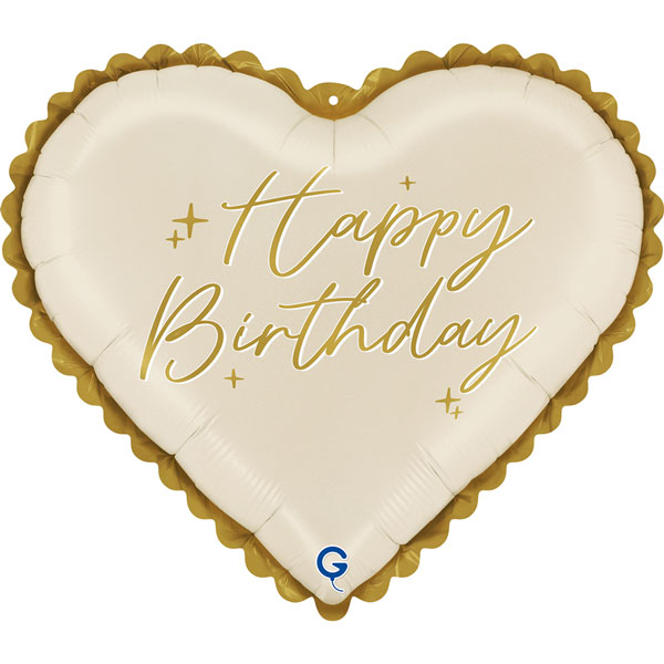 18" Elegant Happy Birthday Lace Foil Balloons