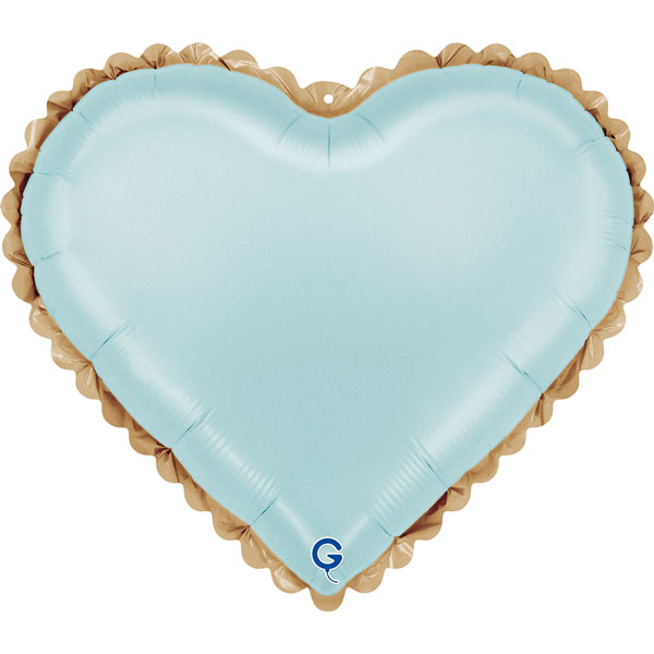 18" Grabo Lace Blue Heart Foil Balloons