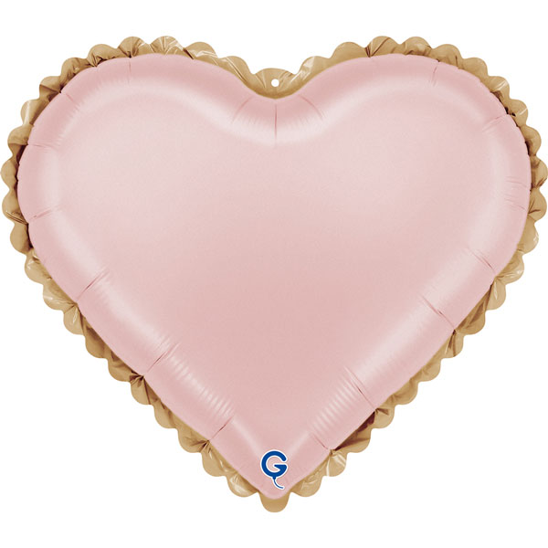 18" Grabo Lace Pink Heart Foil Balloons