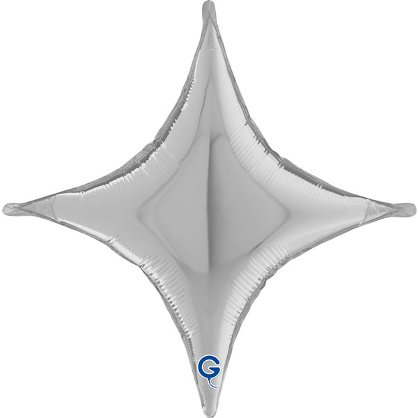 18" Silver Deco Concave Cross Air Fill Balloons
