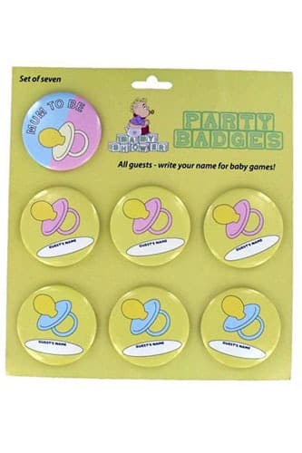 Personalised Baby Shower Badge Set