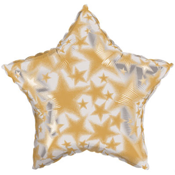 20" Gold Cyrstal Starburst Balloons