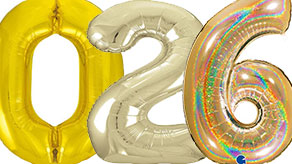 (image for) Gold Number New Year Balloons