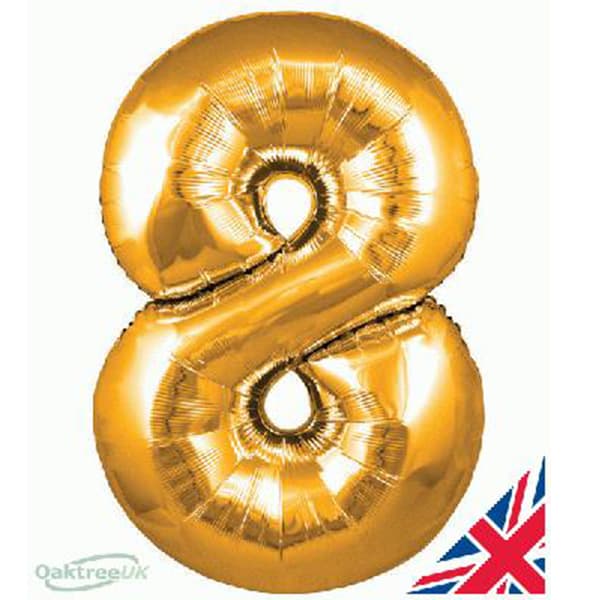 (image for) 34" Oaktree Gold Number 8 Shape Balloons