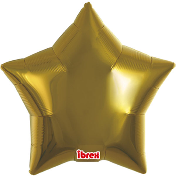 (image for) Pack of 5 15" Metallic Premium Gold Star Foil Balloons