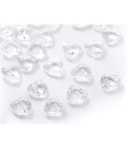 (image for) Clear Heart Shape Table Diamantes 30g