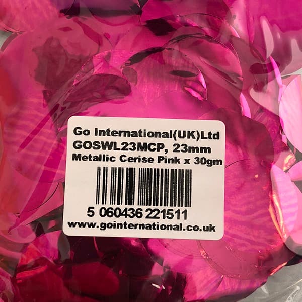 (image for) 23mm Metallic Cerise Pink Circular Confetti 30g