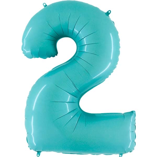 (image for) 40" Grabo Pastel Blue Number 2 Supershape Balloons