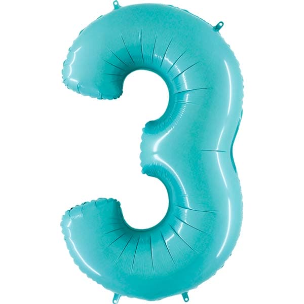 (image for) 40" Grabo Pastel Blue Number 3 Supershape Balloons