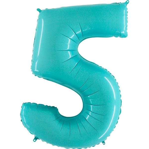 (image for) 40" Grabo Pastel Blue Number 5 Supershape Balloons