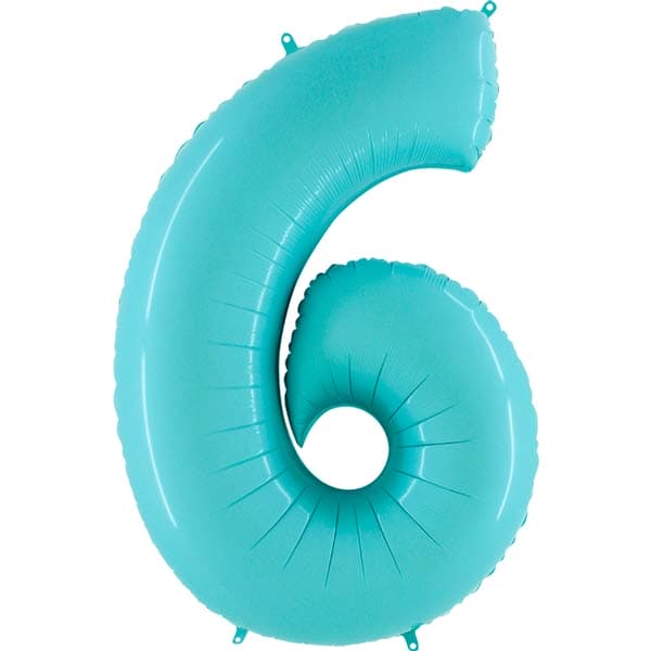 (image for) 40" Grabo Pastel Blue Number 6 Supershape Balloons