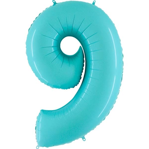 (image for) 40" Grabo Pastel Blue Number 9 Supershape Balloons