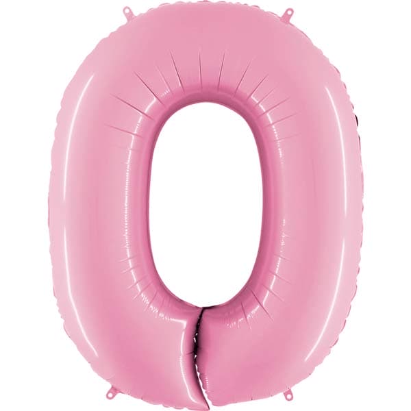 (image for) 40" Grabo Pastel Pink Number 0 Supershape Balloons