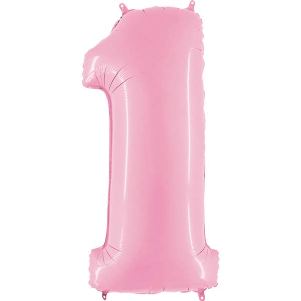 (image for) 40" Grabo Pastel Pink Number 1 Supershape Balloons