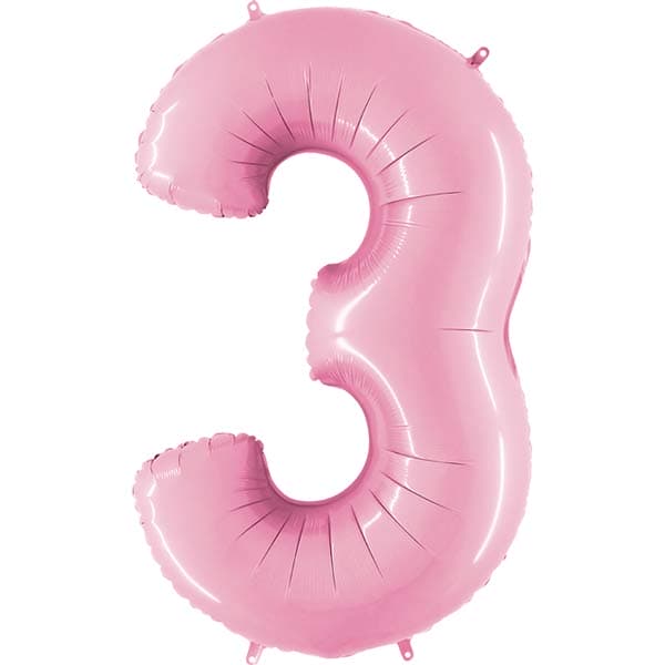 (image for) 40" Grabo Pastel Pink Number 3 Supershape Balloons