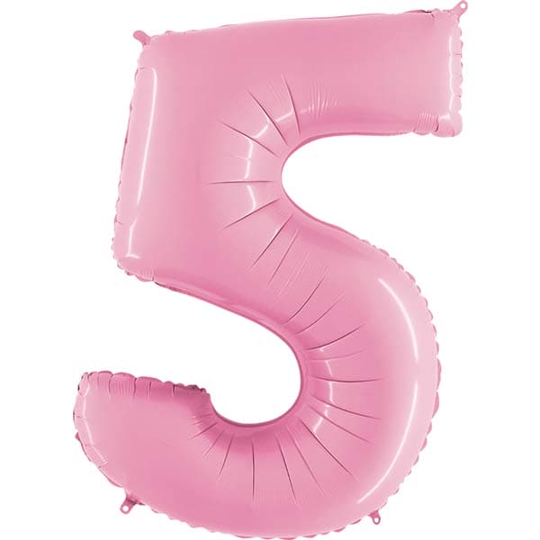 (image for) 40" Grabo Pastel Pink Number 5 Supershape Balloons