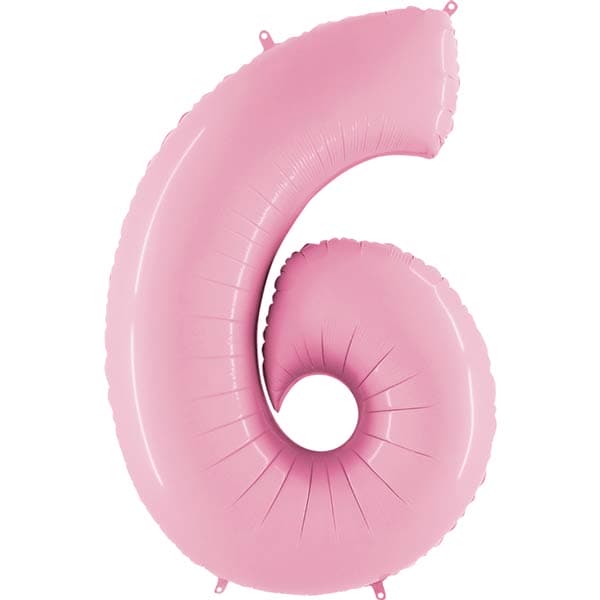 (image for) 40" Grabo Pastel Pink Number 6 Supershape Balloons