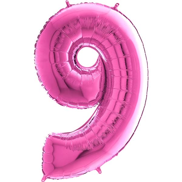 (image for) 26" Grabo Fuchsia Pink Number 9 Shape Balloons