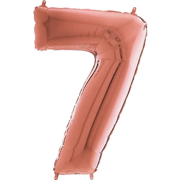 (image for) 26" Grabo Rose Gold Number 7 Shape Balloons