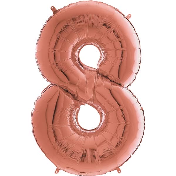 (image for) 26" Grabo Rose Gold Number 8 Shape Balloons