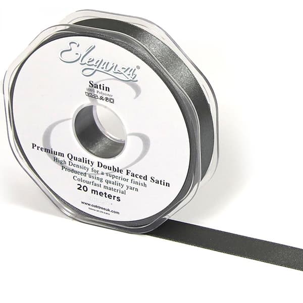 (image for) Graphite Double Faced Satin Ribbon 15mm x 20m