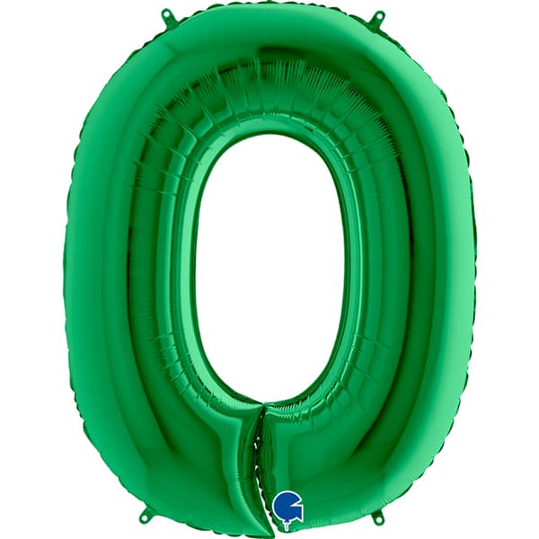 (image for) 40" Grabo Green Number 0 Supershape Balloons