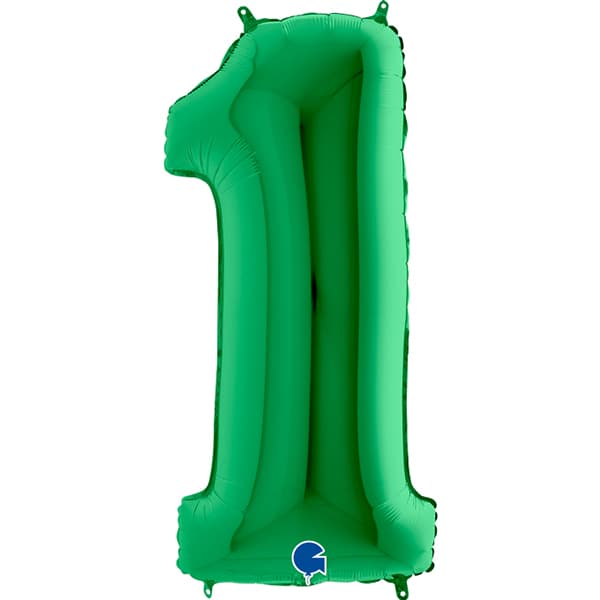 (image for) 40" Grabo Green Number 1 Supershape Balloons