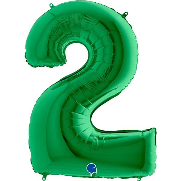 (image for) 40" Grabo Green Number 2 Supershape Balloons