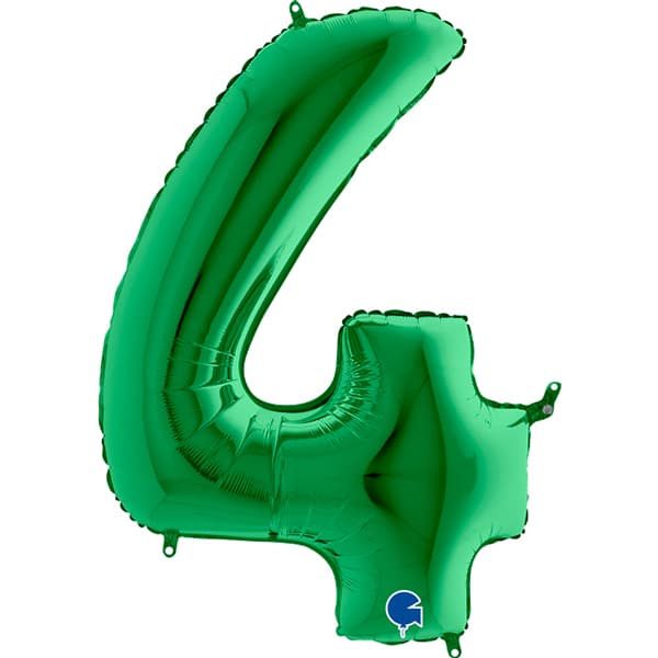 (image for) 40" Grabo Green Number 4 Supershape Balloons