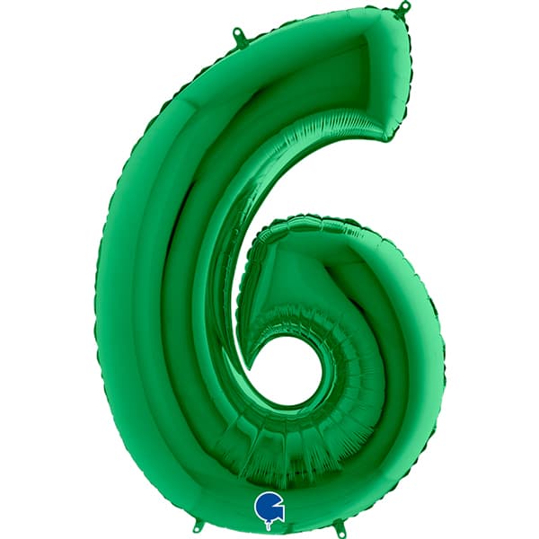 (image for) 40" Grabo Green Number 6 Supershape Balloons