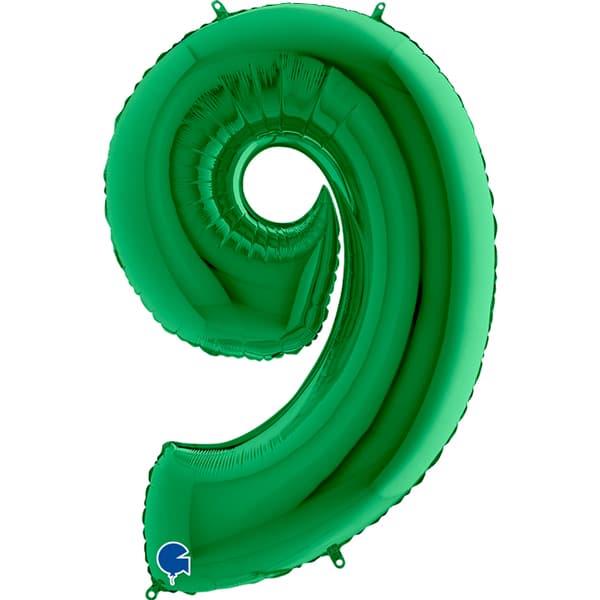 (image for) 40" Grabo Green Number 9 Supershape Balloons