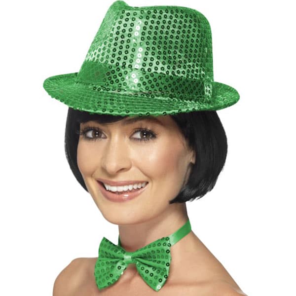 (image for) Green Sequin Trilby Hats