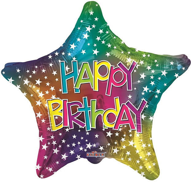 (image for) 18" Happy Birthday Star Foil Balloons