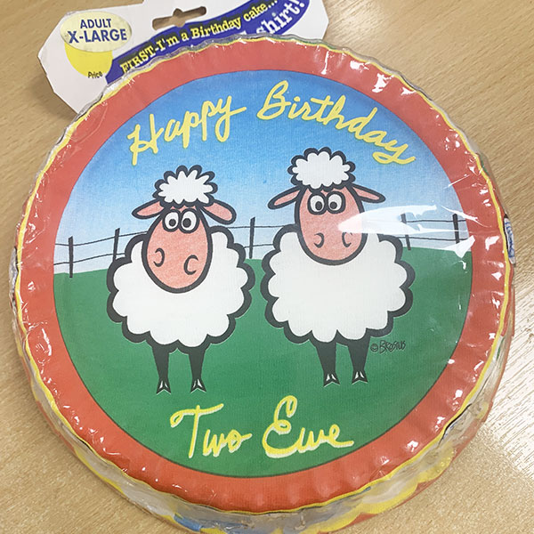 (image for) Happy Birthday Two Ewe Sheep T-Shirt Cake