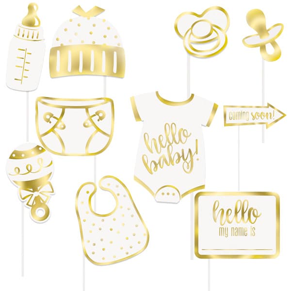 (image for) Hello Baby Gold Photo Props 10pc