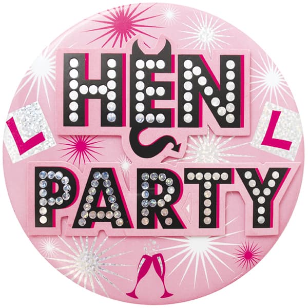 Pink Hen Party Jumbo Badge | Go International, UK