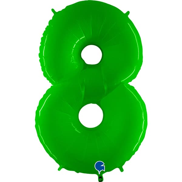 (image for) 40" Grabo Hot Lime Green Shiny Number 8 Supershape Balloons