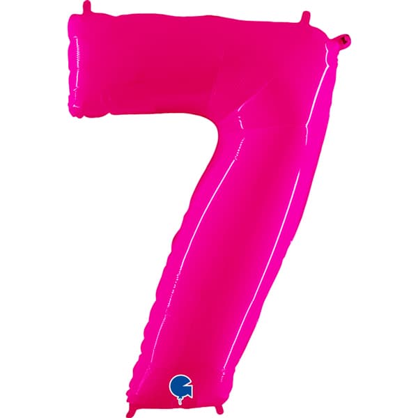 (image for) 40" Grabo Hot Pink Shiny Number 7 Supershape Balloons