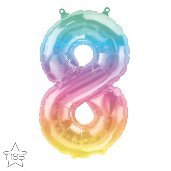 (image for) 16" Jelli Ombre Number 8 Air Fill Balloons