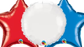 (image for) Red, White And Blue Plain Foil Balloons